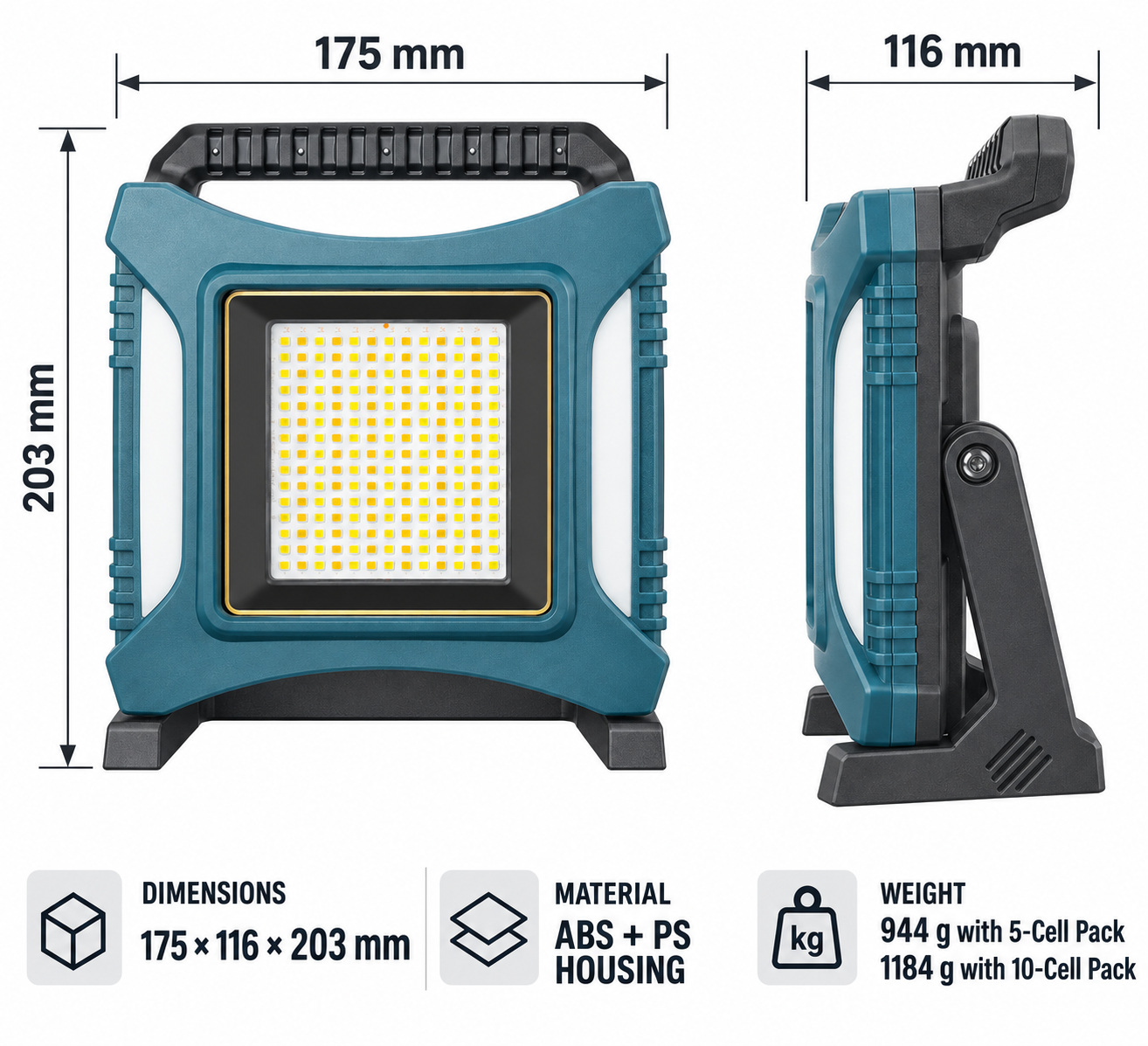 Rechargeable Type C Batteryversion 18650 W8144 2 Wholesale Supply 3 Hour Runtime LED Flood Light photo 8