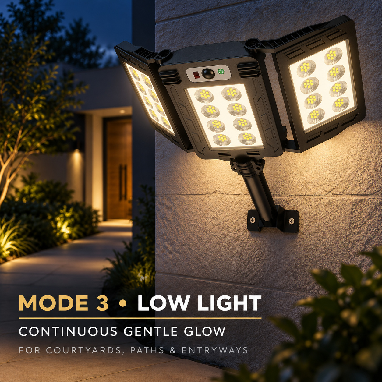 Solar Powered Rechargeable Motion Sensor LED Work Light 3000mAh For Auto W785 8 Battery Street photo 8