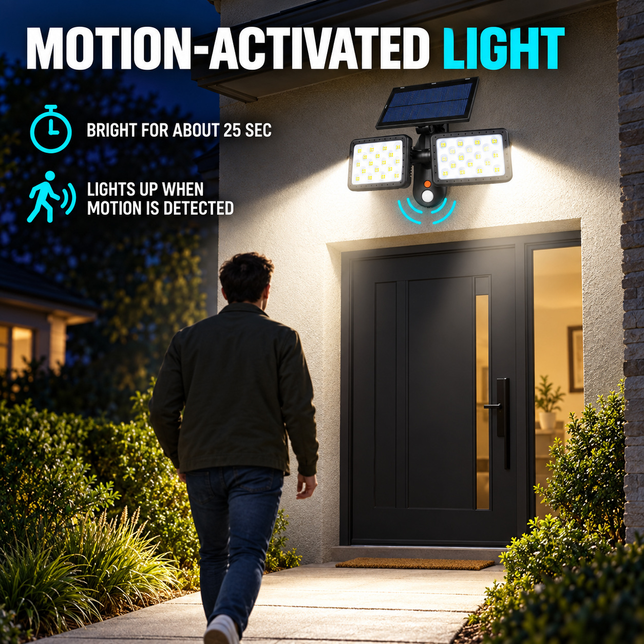 Solar Powered Rechargeable Motion Sensor Waterproof LED Work Light For Auto Repair W770A IP65 Street photo 3