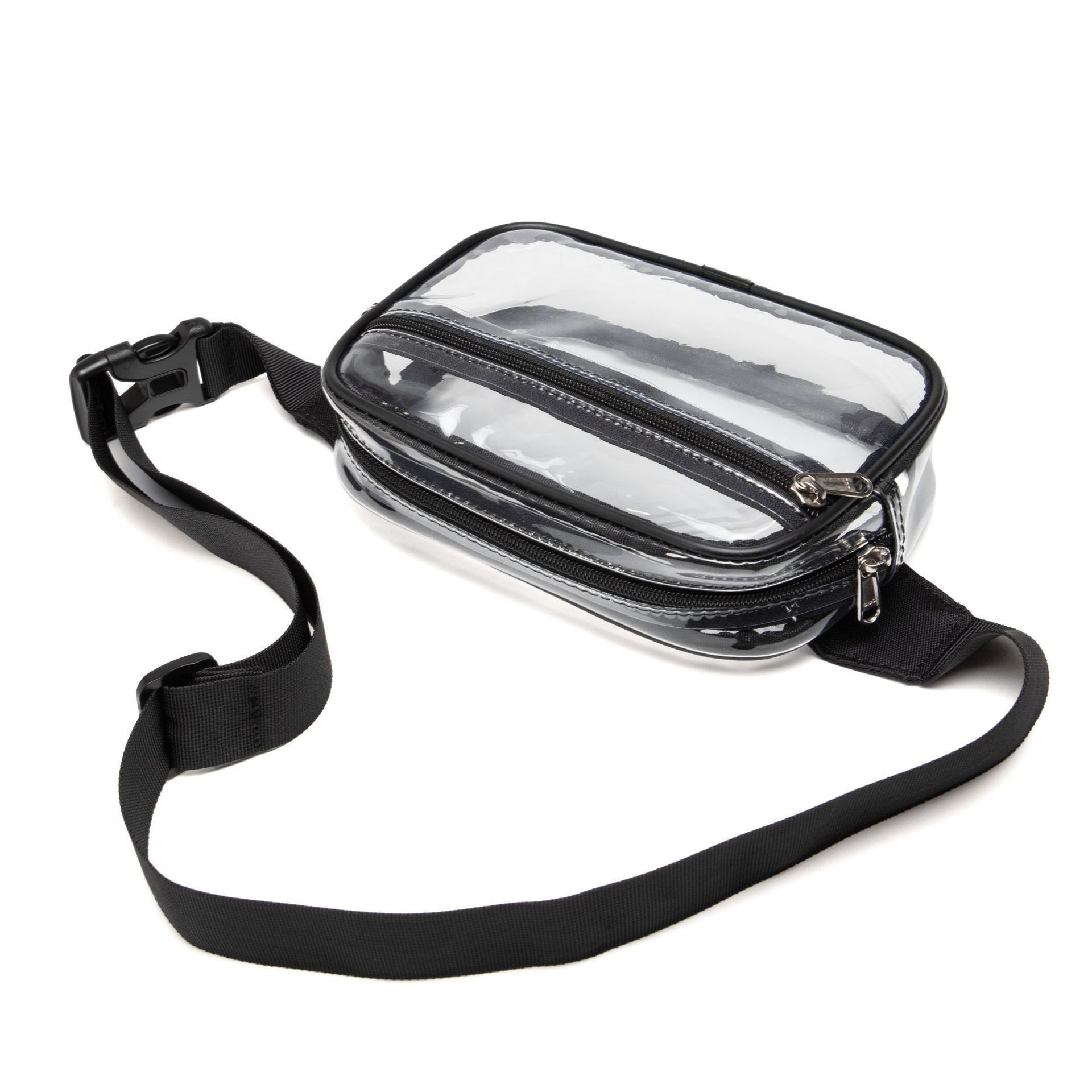 Transparent PVC Toiletry Bag, Waterproof, Portable, Large Capacity Crossbody Makeup Bag, Outdoor Sports Storage Bag, Waist Bag - Black photo 4