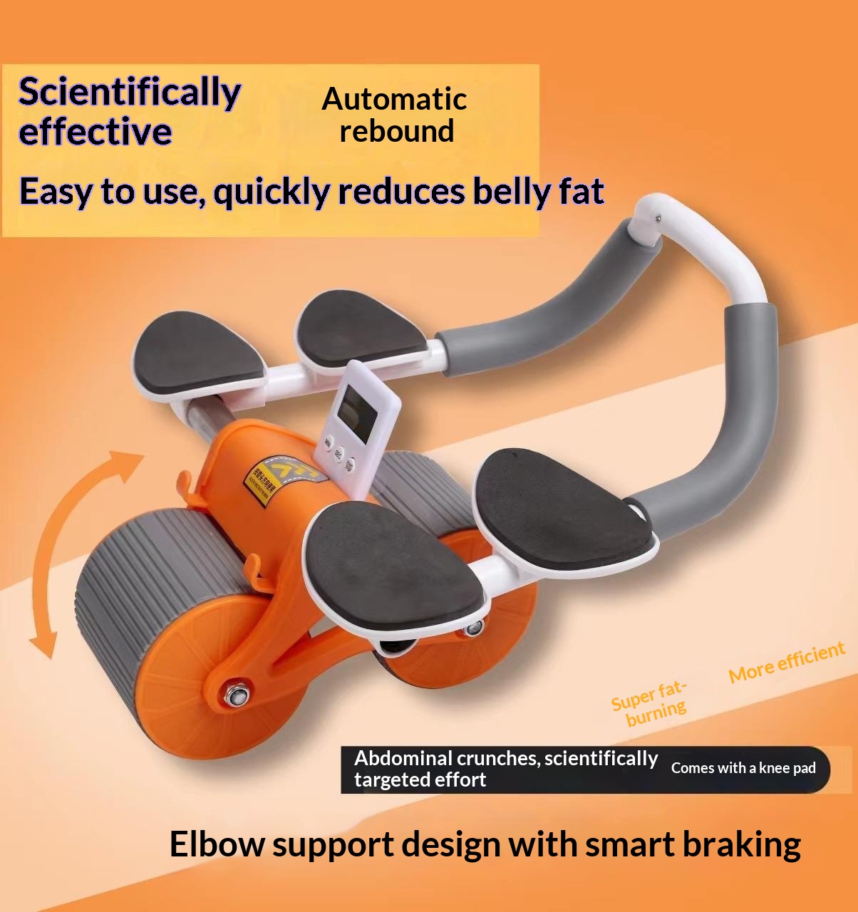 Abdominal Wheel Automatic Rebound Belly Contracting And Abdominal Rolling Exercise Abdominal Muscle Training Artifact Men's And Women's Household Elbow Support Roller Fitness Equipment photo 1