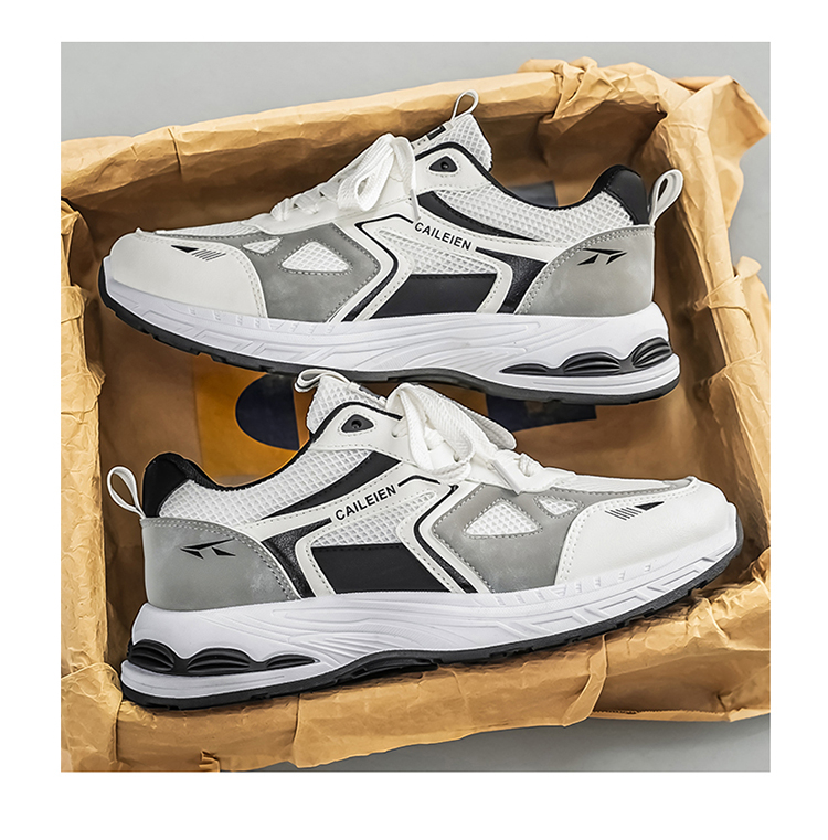 Men's Mesh Sneakers, New Summer Trendy Breathable Casual Running Shoes, Thick Sole Men's Dad Shoes photo 4