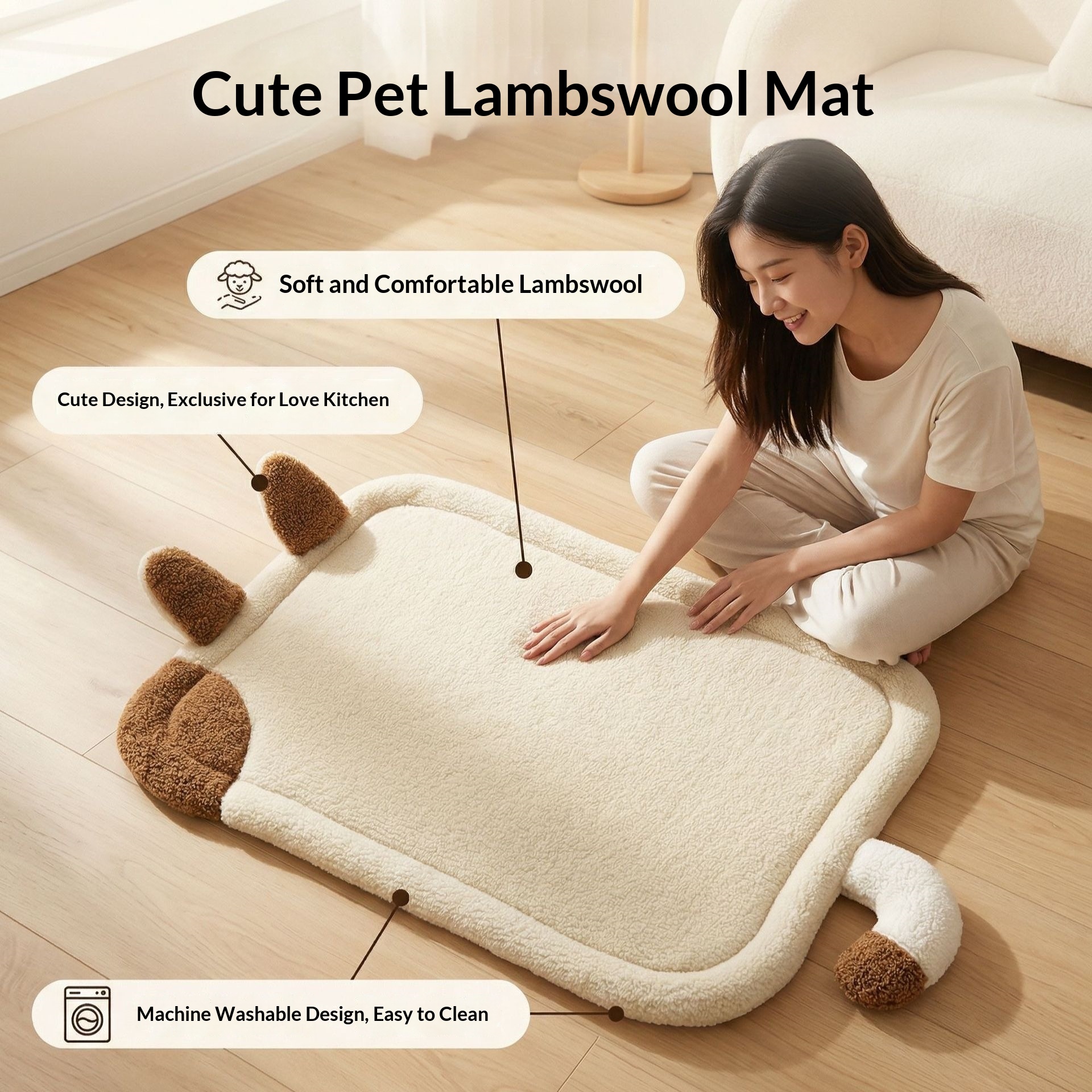 New Dog Cushion Pet Cushion Soft Skin-Friendly Machine Washable New Style Lambskin Pet Cushion Pet Pet Pet Supplies photo 1