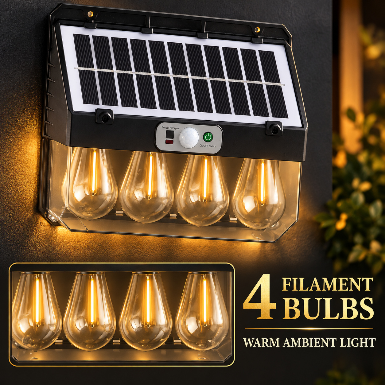 Solar Powered Rechargeable Motion Sensor LED Work Light 2400mAh For Auto W7116 4 Street Hour photo 8