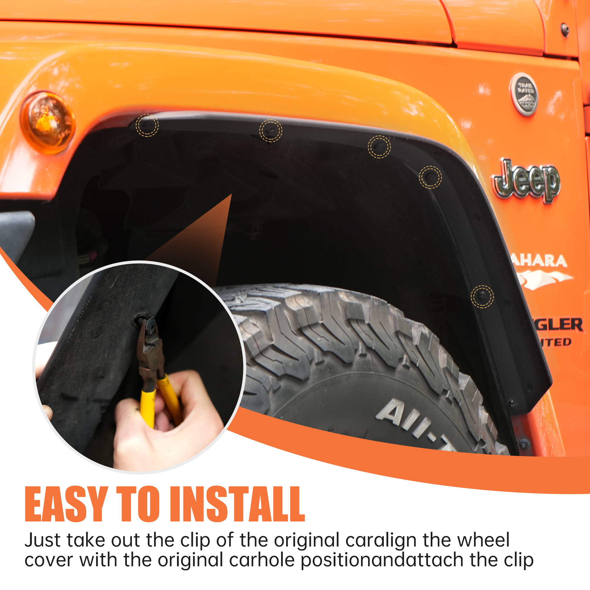 Fender Flares Compatible With 2007-2018 Wrangler photo 2