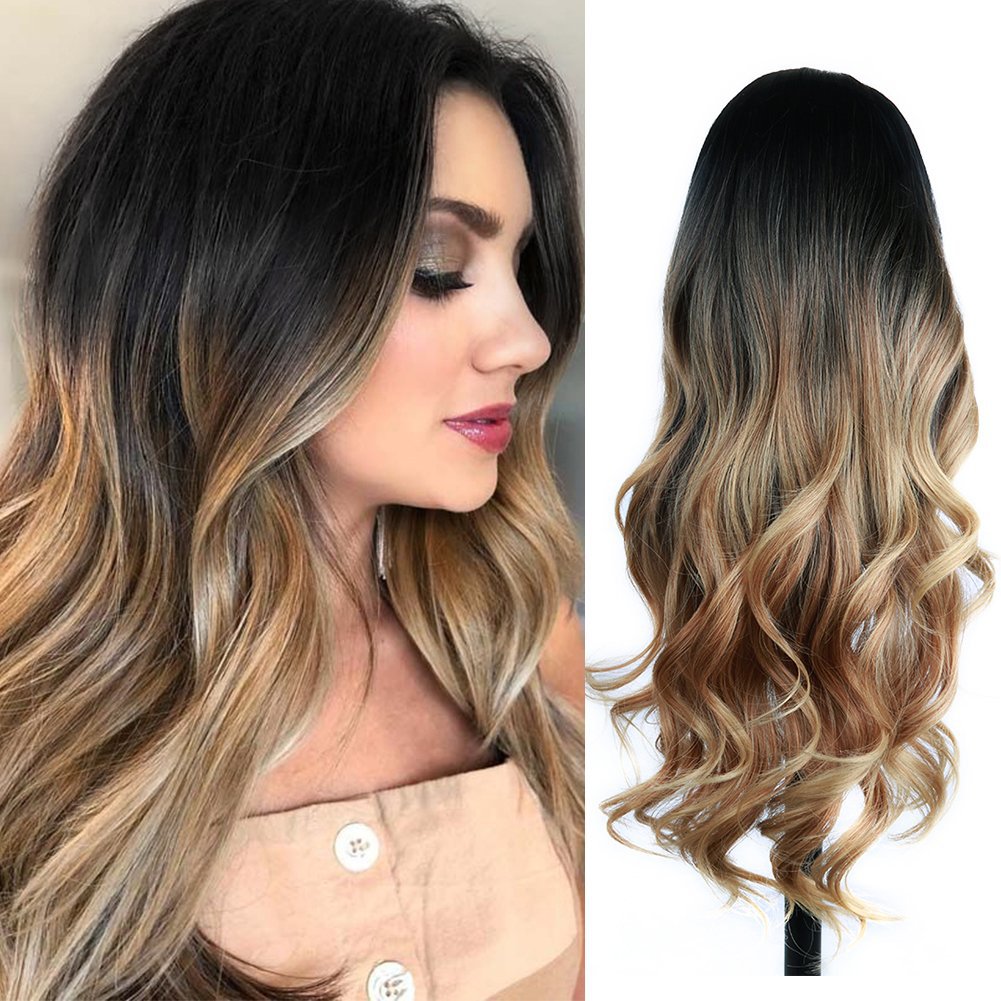 Fashion mid-length curly hair dyed wig photo 1