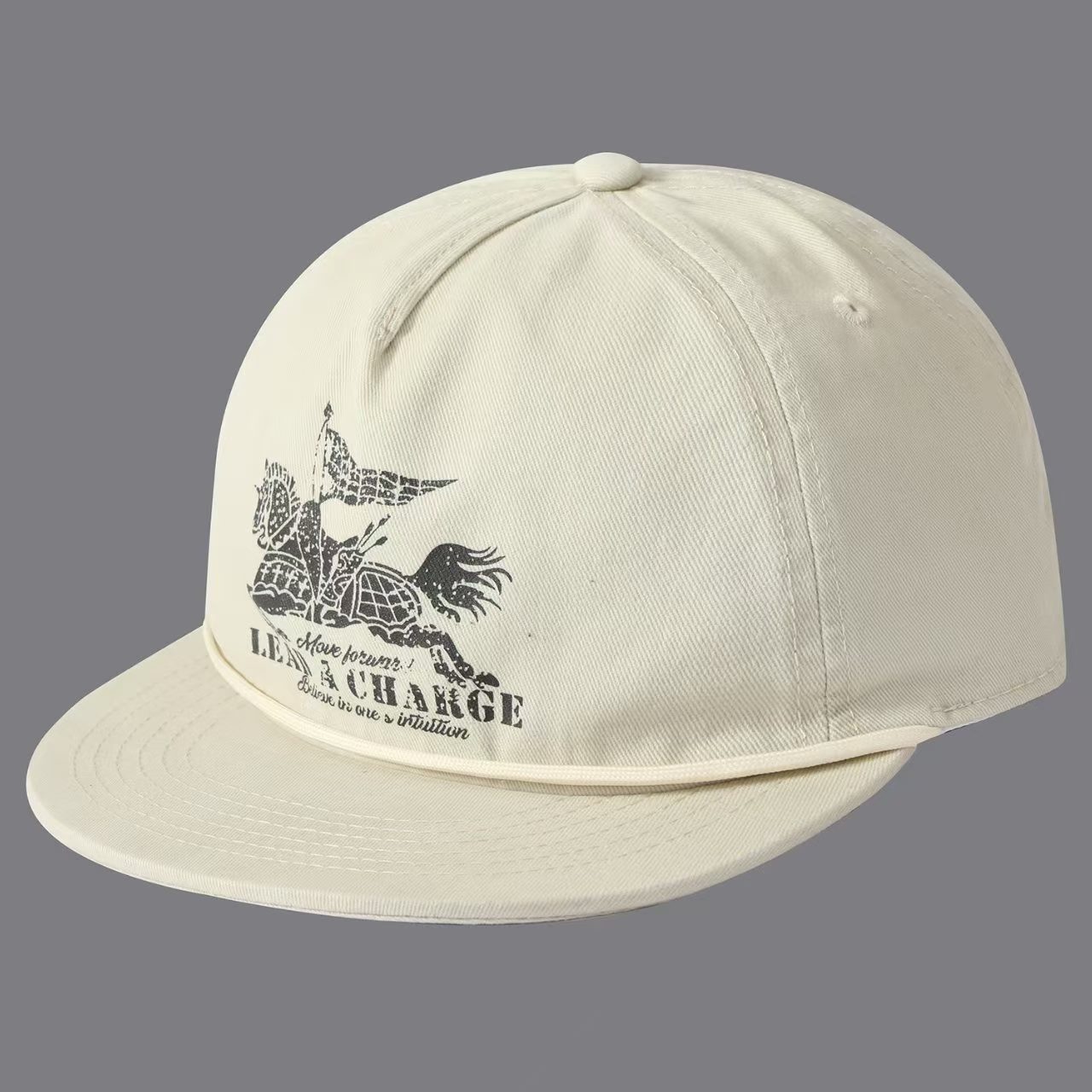 Printed Warhorse Flag With Lettered Band And Flat Brim Baseball Cap, Men's And Women's Versions, Suitable For Casual, Sports And Travel Wear. photo 1