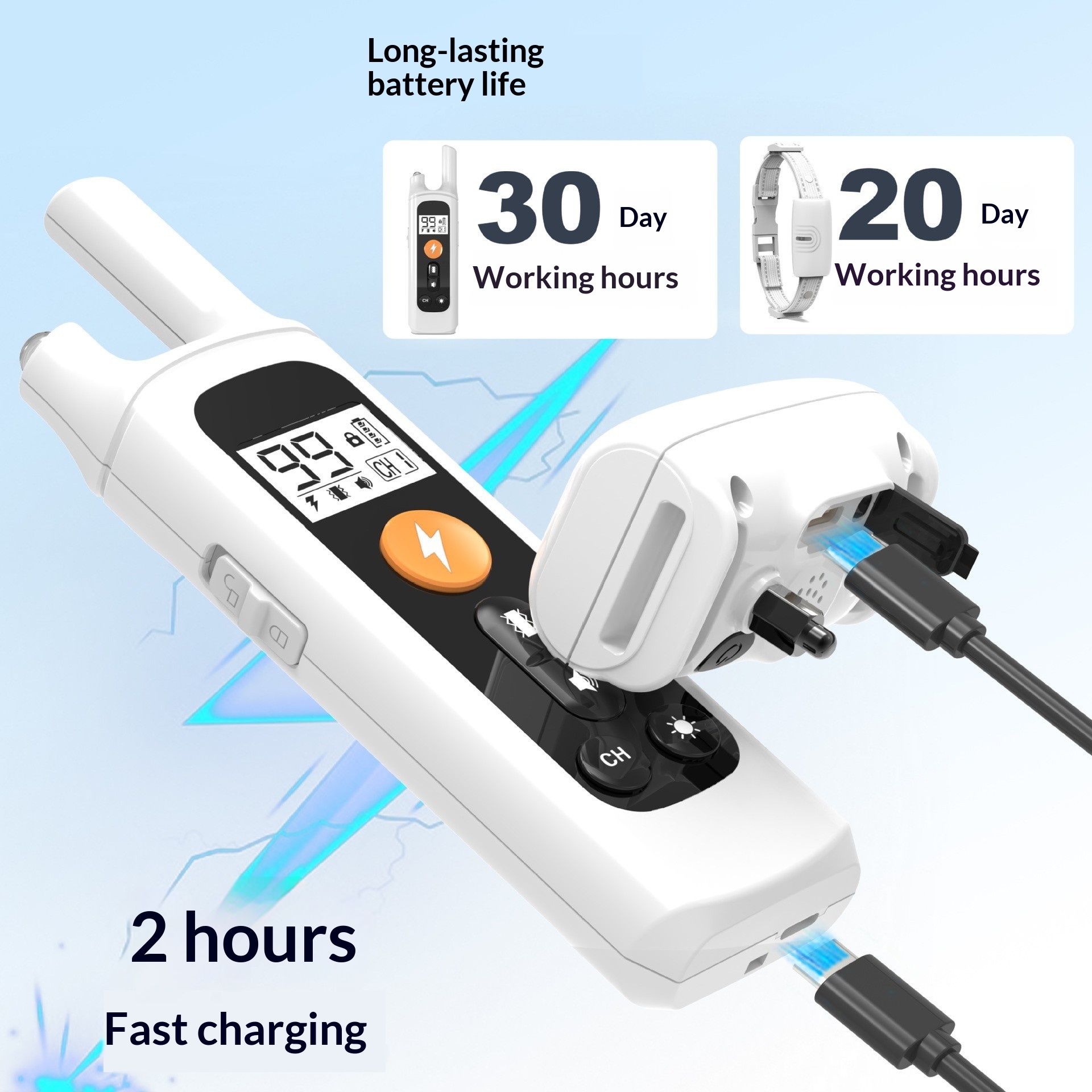 Rechargeable Waterproof Long-Range Remote Dog Training Collar photo 2