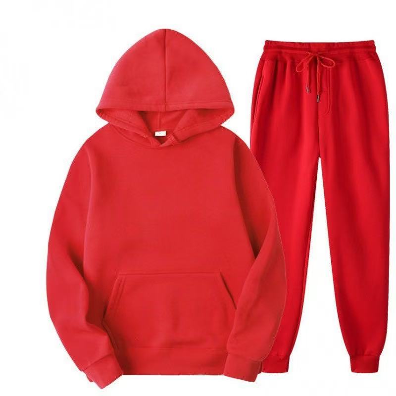 2025 New Men Spring Autumn Solid Hoodie 2Pcs Tracksuit Casual Sport Suit photo 6