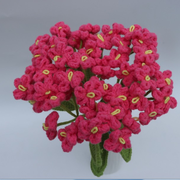 Handmade Crochet Forget Me Not Bouquet Finished Yarn Everlasting Flower Artificial Knitted Yarn Flower Valentine's Day Gift photo 3