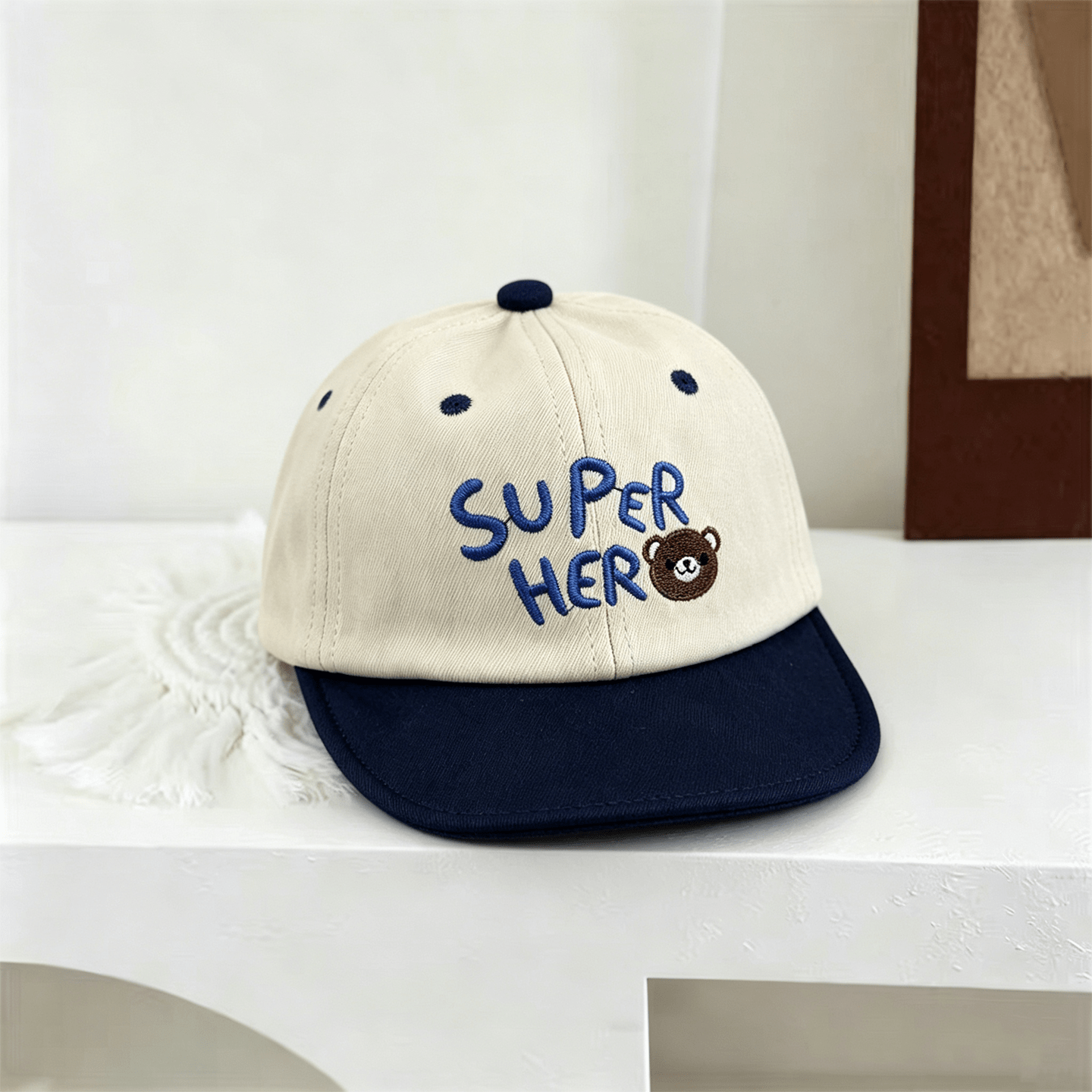 Summer Baby-style Multi-color Letter-stitched Bear-shaped Decorative Baseball Cap With Sun Protection. Fashionable And Cute. Suitable For Outdoor Use. photo 2