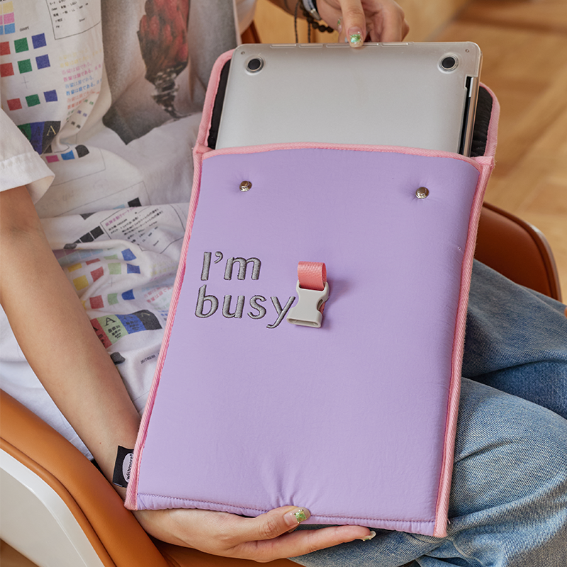 Color Blocked IPad Computer Bag, Contrasting Color Handheld Tablet Liner, Wear-resistant Protective Cover, Storage Bag, Gift photo 4