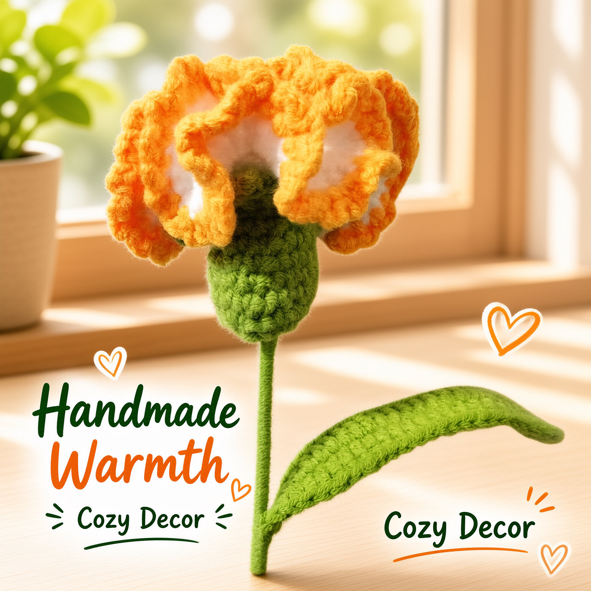 Hand Crochet Carnation Bouquet Finished Product Creative Handmade Yarn Flower Gift For Mom  Best Friend photo 5