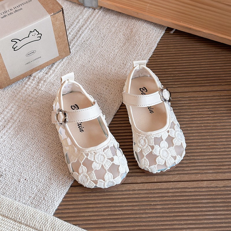 2026 Spring Summer New Girls Mesh Sandals, Kids Breathable Princess Shoes, Casual Loafers Leather Flat Shoes For Little Girls photo 2