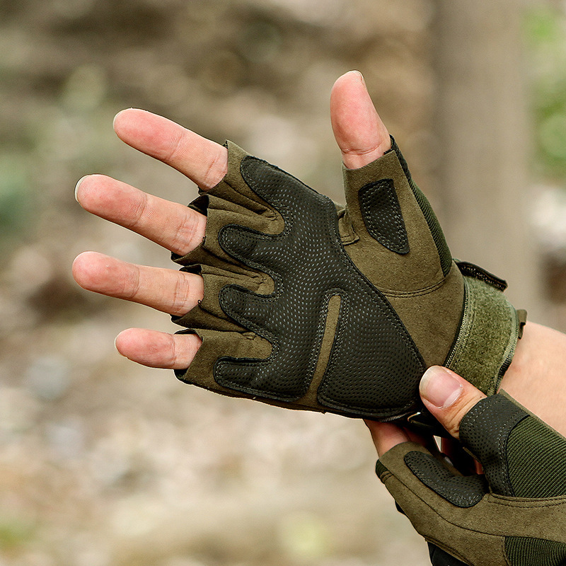 Half-finger Tactical Gloves, Men's Training, Fighting, Cycling, Motorcycle, Outdoor Safety Protection, Shock-absorbing Camouflage Gloves photo 2