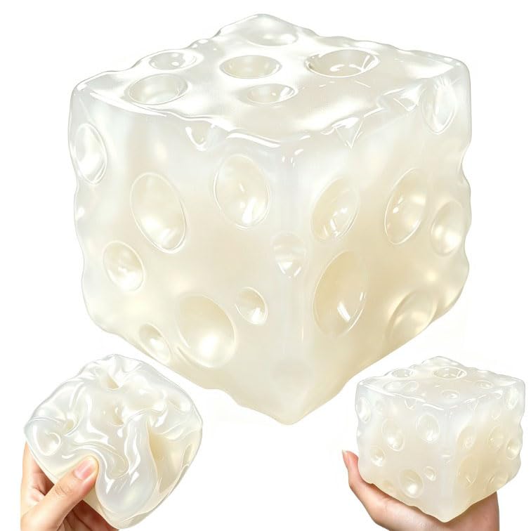 Big Cheese Squishy Stress Relief Toy - Jumbo Moldable Non-Rebound Fidget Toy, Petroleum Jelly Filled, Shape-Retaining Sensory Squeeze Toy For Teens And Adults photo 1