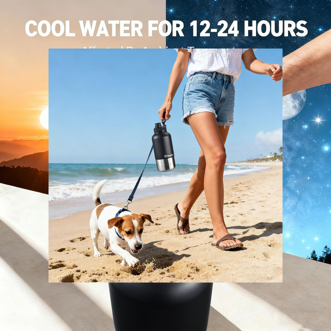 32 Oz Insulated Dog Water Bottle With 2 Bowls, Portable Pet Hydration For Travel photo 3