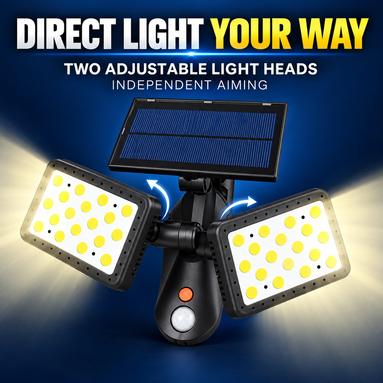 Solar Powered Rechargeable Motion Sensor Waterproof LED Wall Light W770B COB 1x 18650 Battery Sconce photo 6
