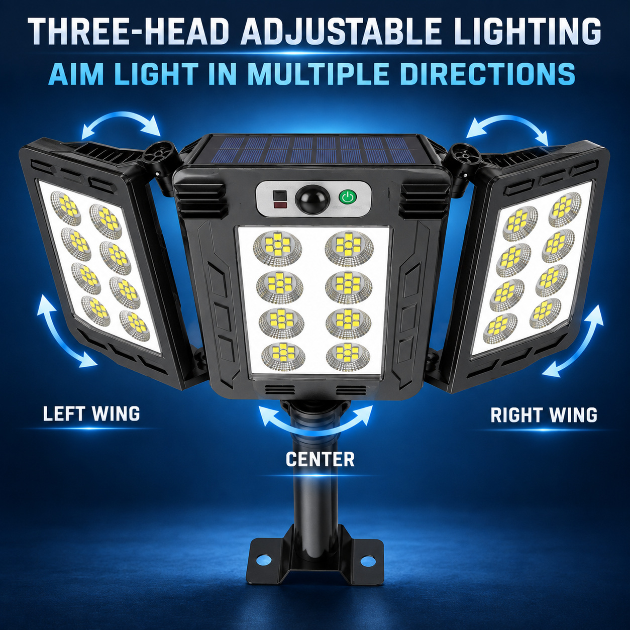 Solar Powered Rechargeable Motion Sensor LED Work Light 3000mAh For Auto W785 8 Battery Street photo 5