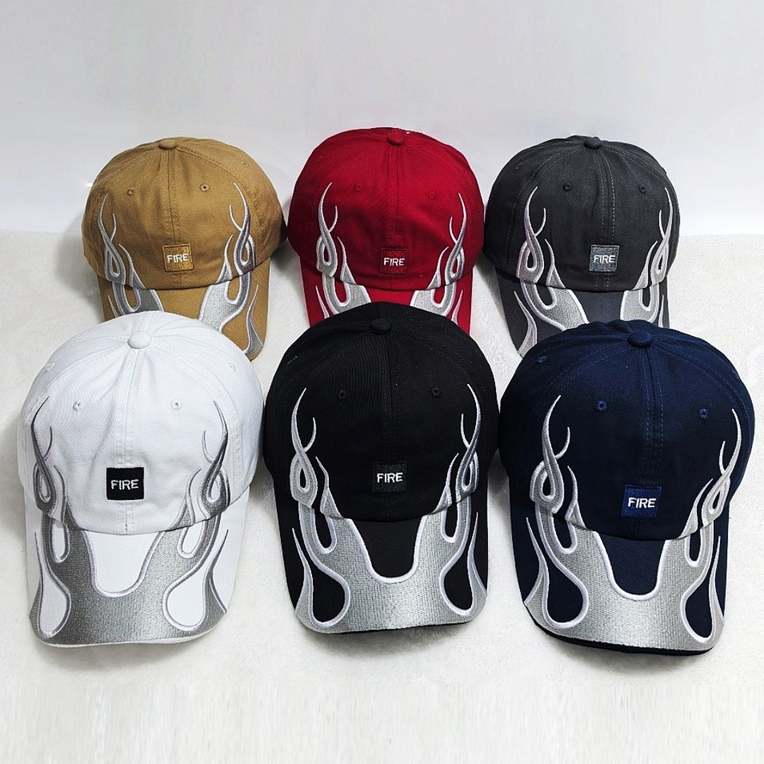 American Retro Hip-hop Style Multi-color Flame Baseball Cap, Simple And Fashionable Patch Letter Baseball Cap, Street Versatile Casual Hat photo 3