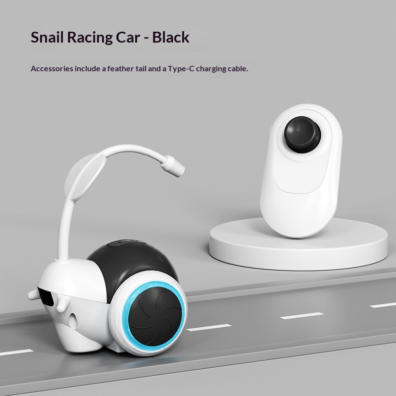Cat Toy Self-Entertainment Teaser Stick, Smart Cat Toy, Electric Snail Racing Car, Lazy Cat Teaser Stick With Feathers photo 2