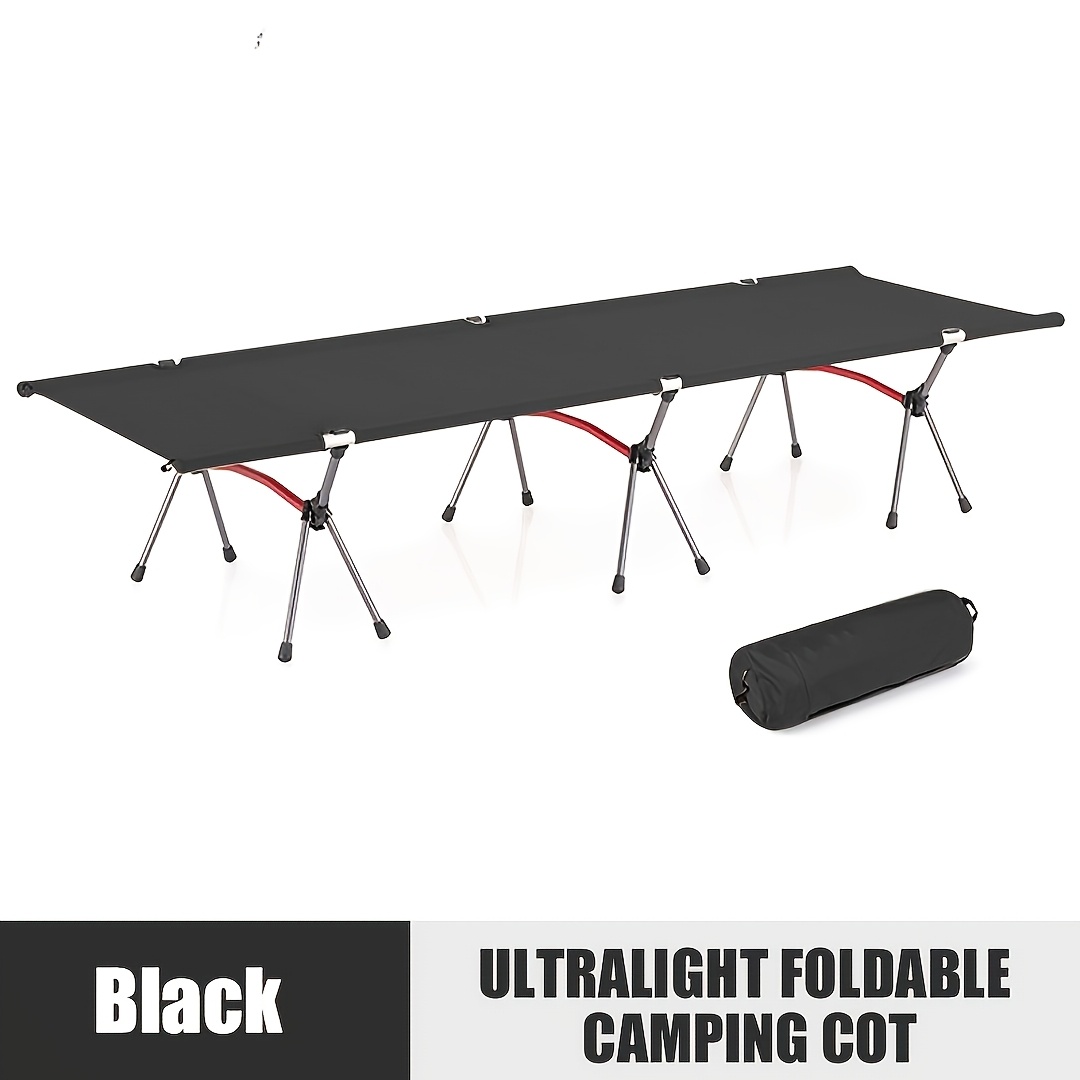Camping Cot Portable Folding Bed Ultralight Aluminum Alloy Sleep Collapsible Tent Bed With Backpack For Outdoor Indoor Hiking Travel Office Rest photo 2