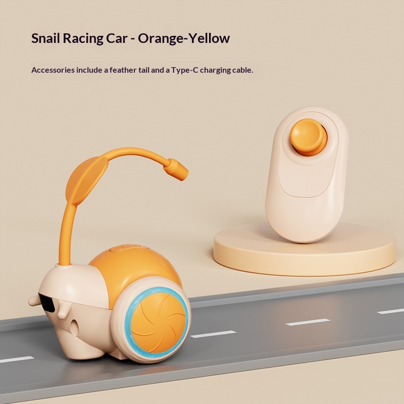 Cat Toy Self-Entertainment Teaser Stick, Smart Cat Toy, Electric Snail Racing Car, Lazy Cat Teaser Stick With Feathers photo 5