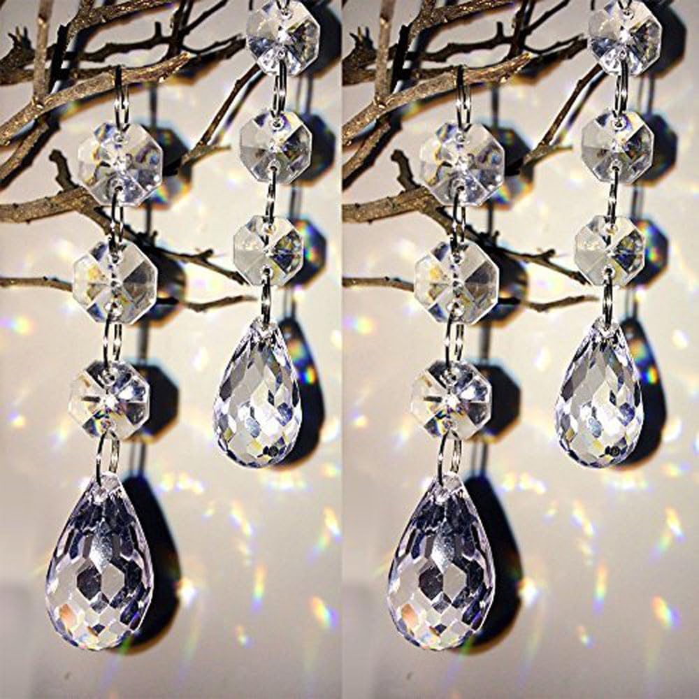 30-Piece Crystal Acrylic Teardrop Christmas Ornaments Hanging Garland Set For Tree And Holiday Decor photo 5