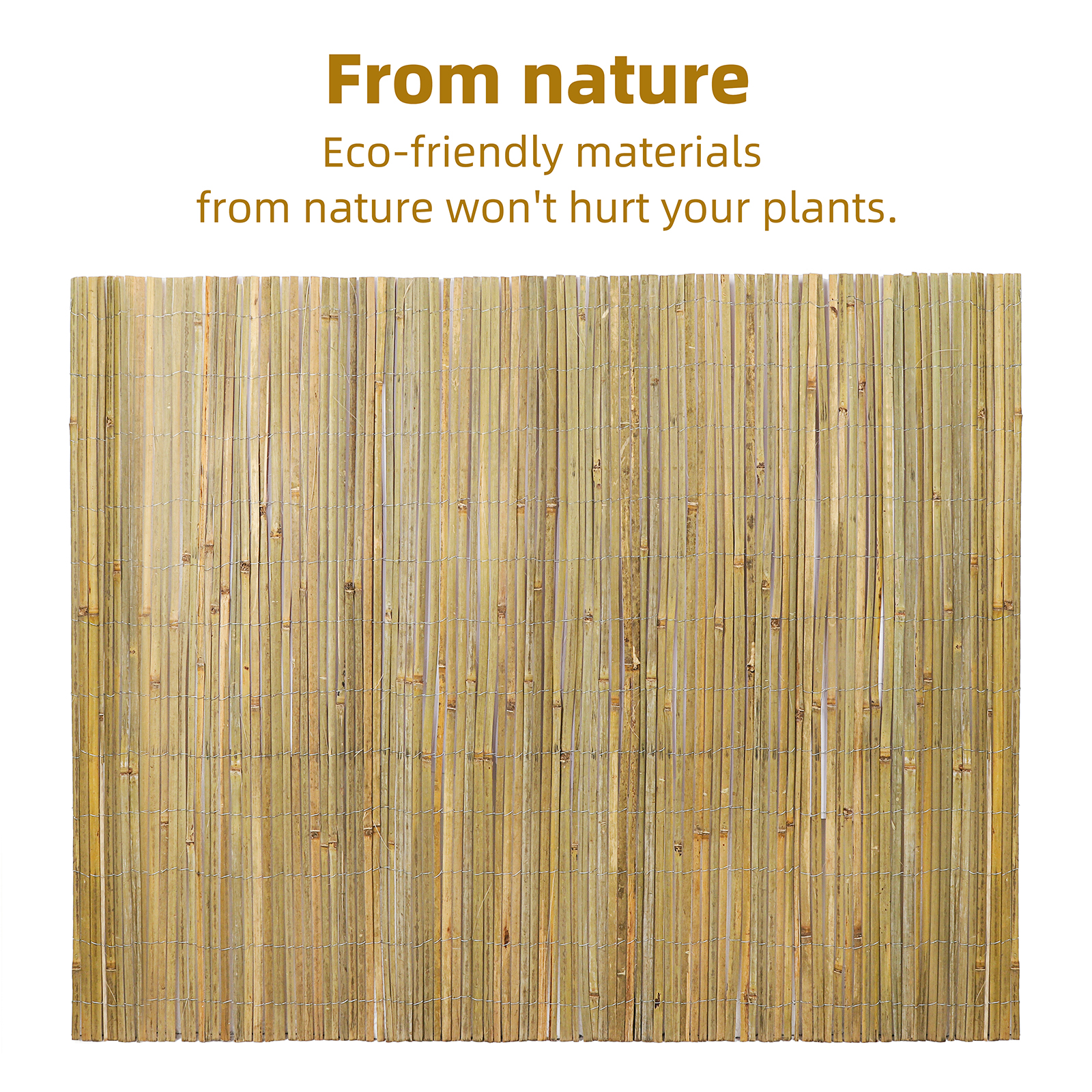 Bamboo Privacy Fence Roll 6.5FTx 13FT, Natural Bamboo Slat Screening Panels For Outdoor Garden, Yard, Patio, Balcony Privacy Screen Self-pickup Only photo 3