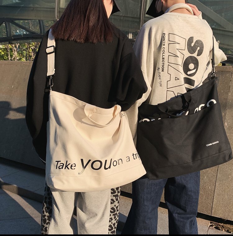 Vintage Canvas Bag Luggage Travel Bag Oversized Capacity Canvas Storage Bag Portable Business Handbag - White photo 4