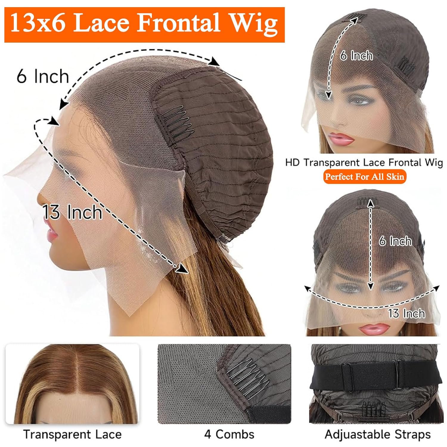 13x6 Lace Front Human Hair Wig P4 27 Body Wave, Density photo 3
