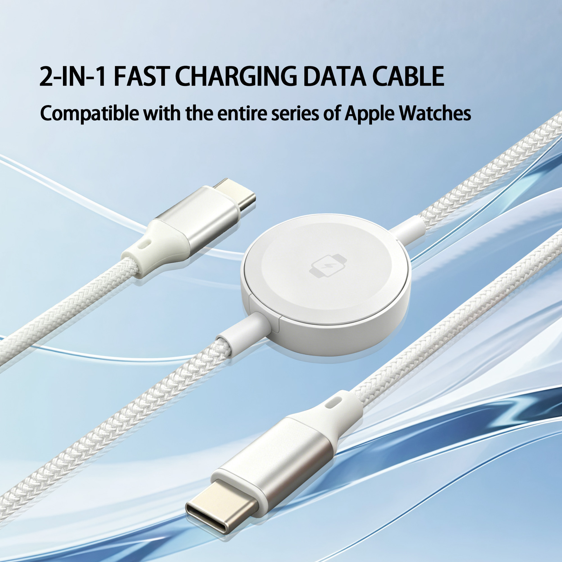 27W 2-in-1 Magnetic Wireless Charging And Data Transfer Cable photo 1