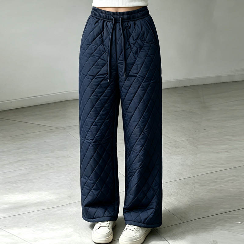 Retro Elastic-waist Ultrasonic Cotton Pants photo 4