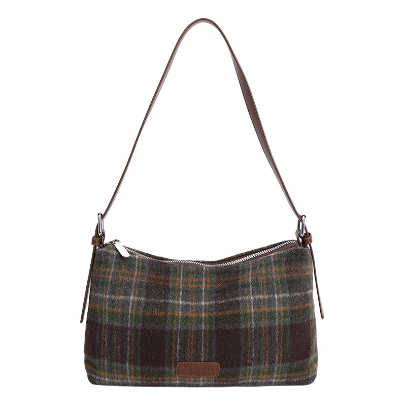 Multifunctional Retro Plaid Commuter Shoulder Crossbody Bag photo 6