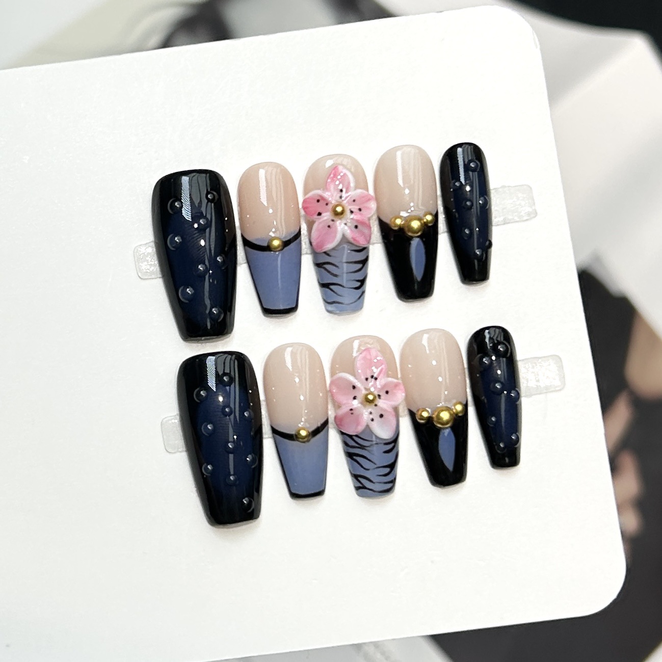 Removable Daily Style Advanced Hand-made Manicure Fake Nail Patch photo 2