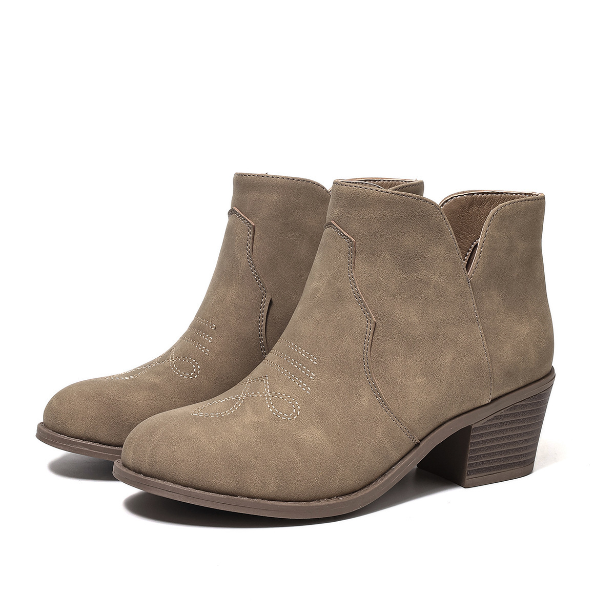 Retro-style Export Bestseller Embroidered Low-top Boots photo 4