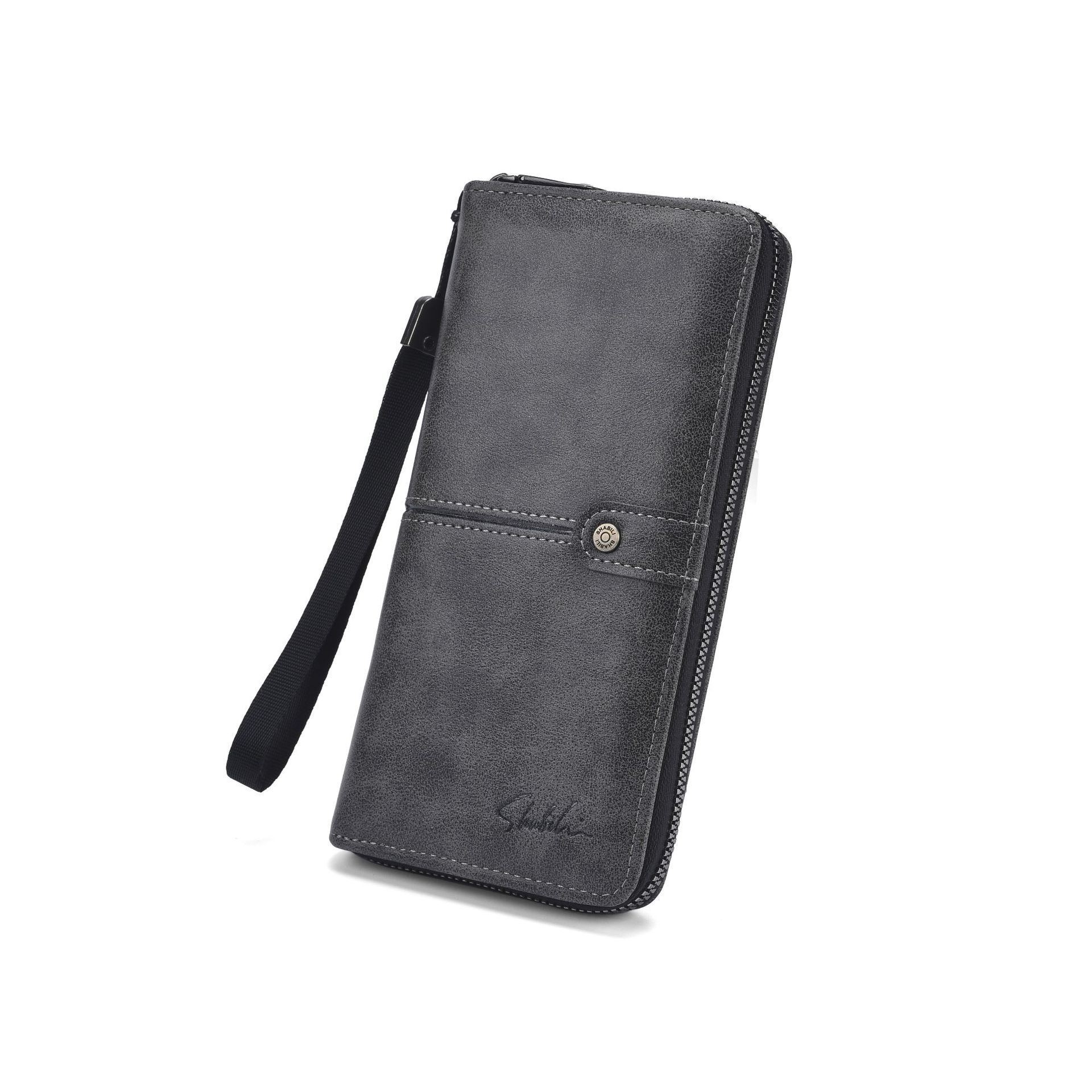 Long Mens Vintage PU Leather Wallet photo 5