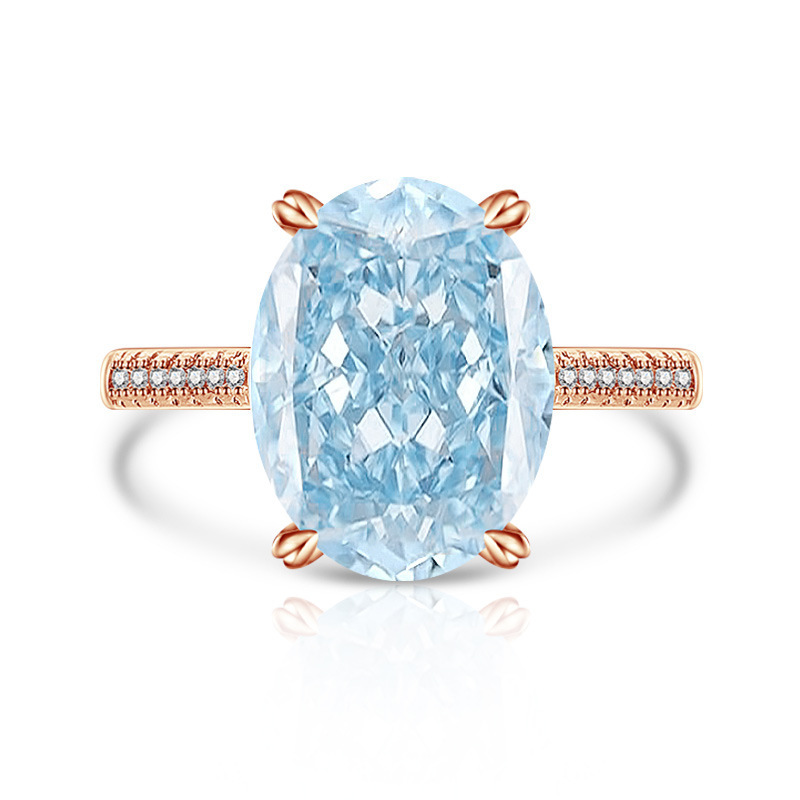 Female Versatile Casual Papalacha High Carbon Diamond Ice Flower Ring photo 4