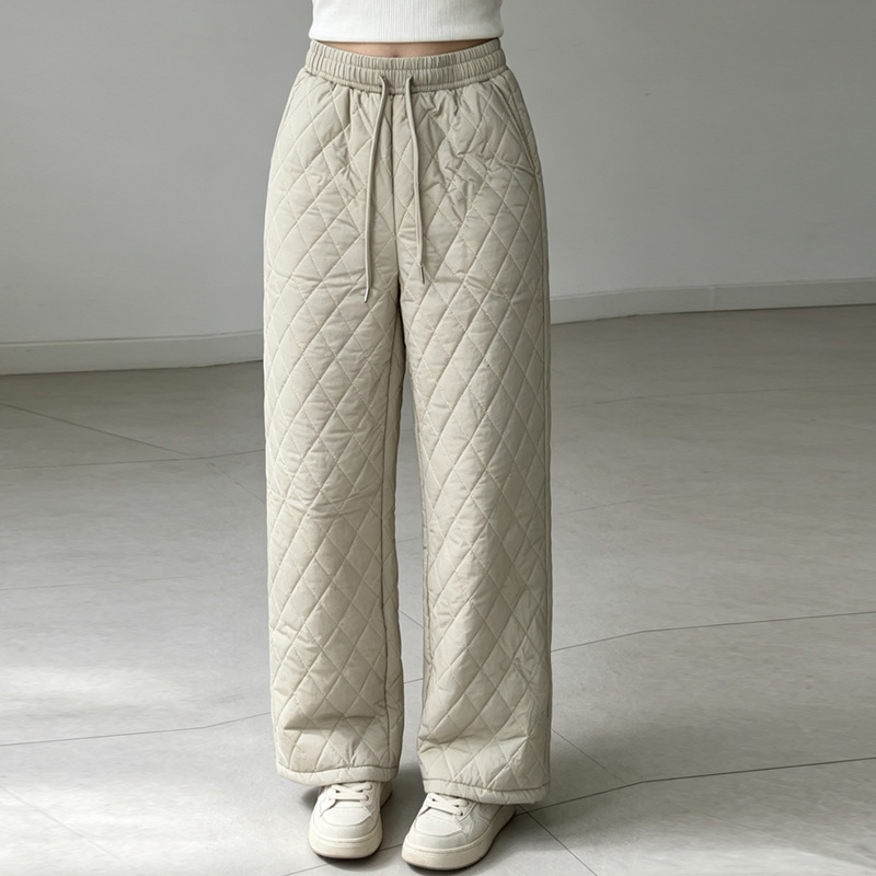 Retro Elastic-waist Ultrasonic Cotton Pants photo 3