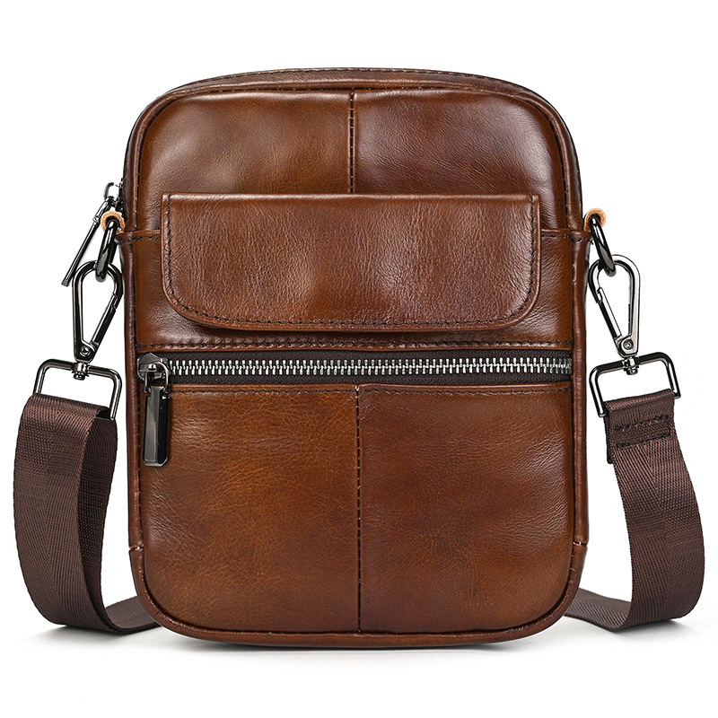 Mens Genuine Leather Cowhide Crossbody Bag photo 2