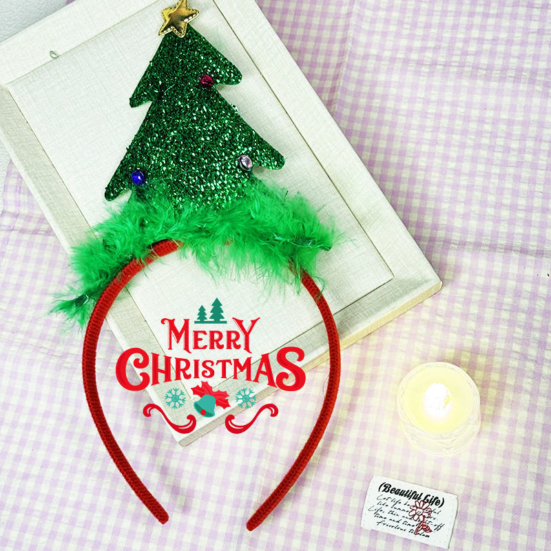 Christmas Tree Headband Women's Cute Bow Hair Accessory photo 7