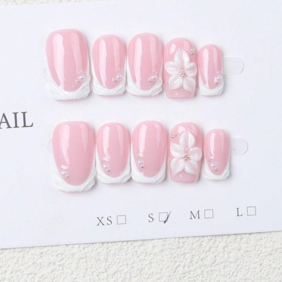 Sweet French-style Womens Wearable Nails photo 5