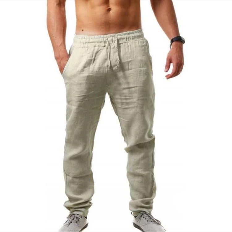 Men's Hip-Hop Breathable Cotton-Linen Loose-Fit Casual Sports Trousers photo 6