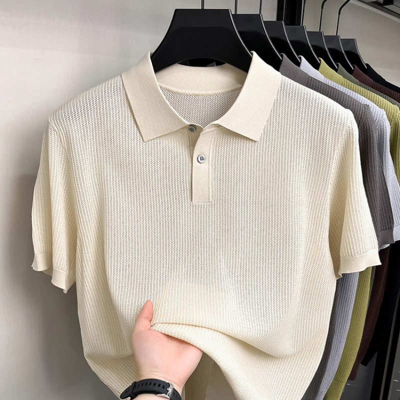 Summer New Short-sleeved Knitted T-shirt For Men photo 7