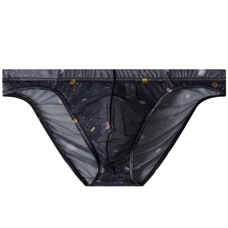 Ice Silk New-style Mens Briefs Personalized Print Breathable photo 3