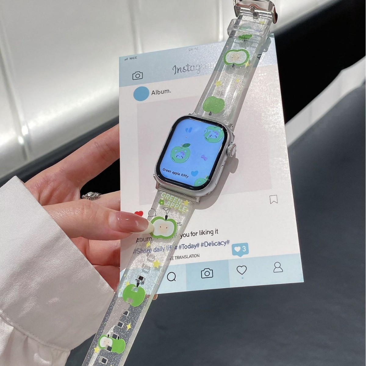 Cartoon Green TPU Watch Strap Suitable For photo 1