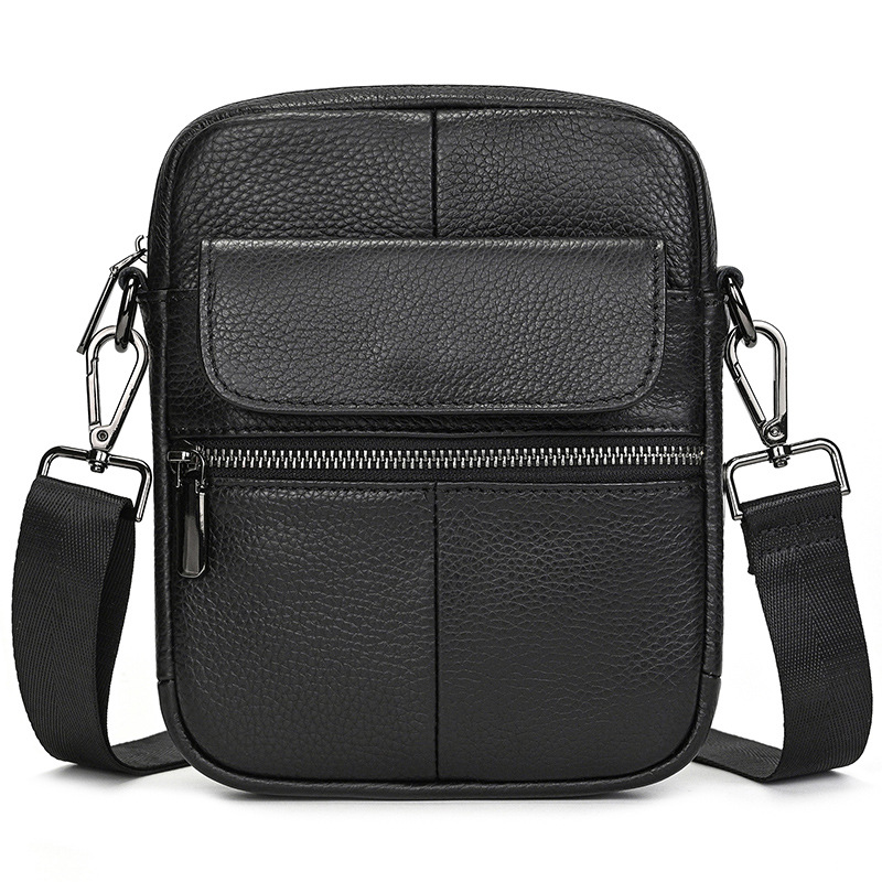 Mens Genuine Leather Cowhide Crossbody Bag photo 4