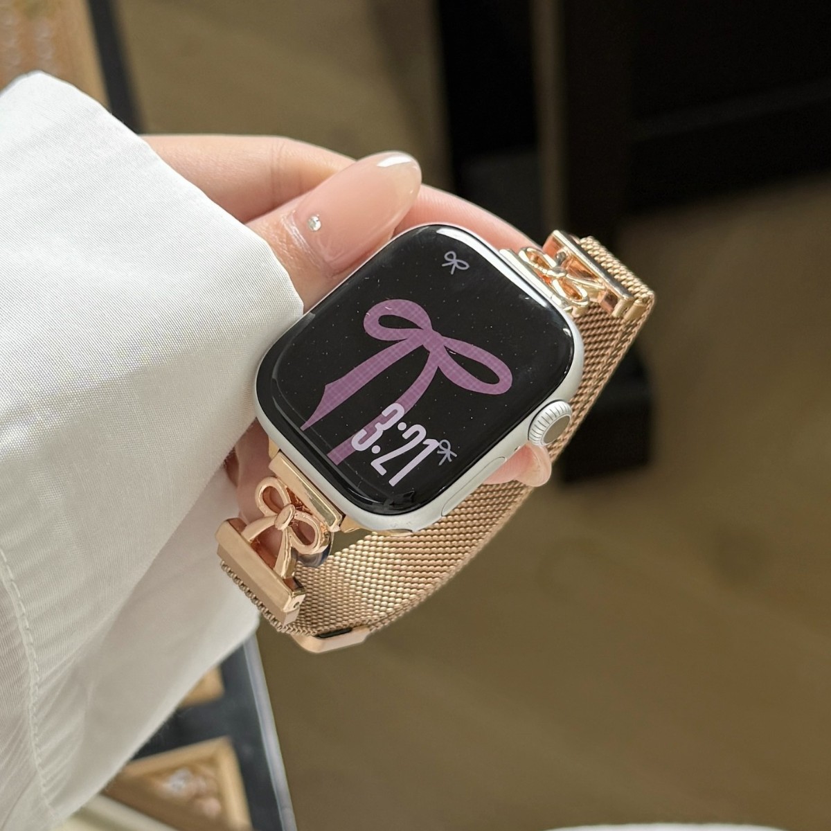 Butterfly-clasp Metal Milanese Magnetic Watch Strap photo 5