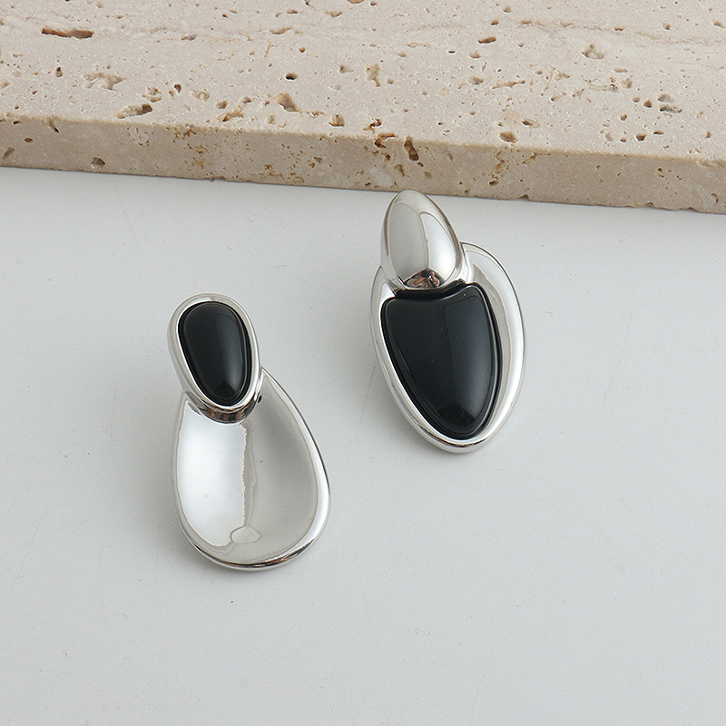 New Chinese Style Accessories Irregular Stitching Black Onyx Necklace Women photo 6