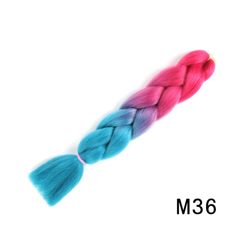 African Dyed Wig Braids Two-tone Ombre Synthetic Dreadlocks photo 3